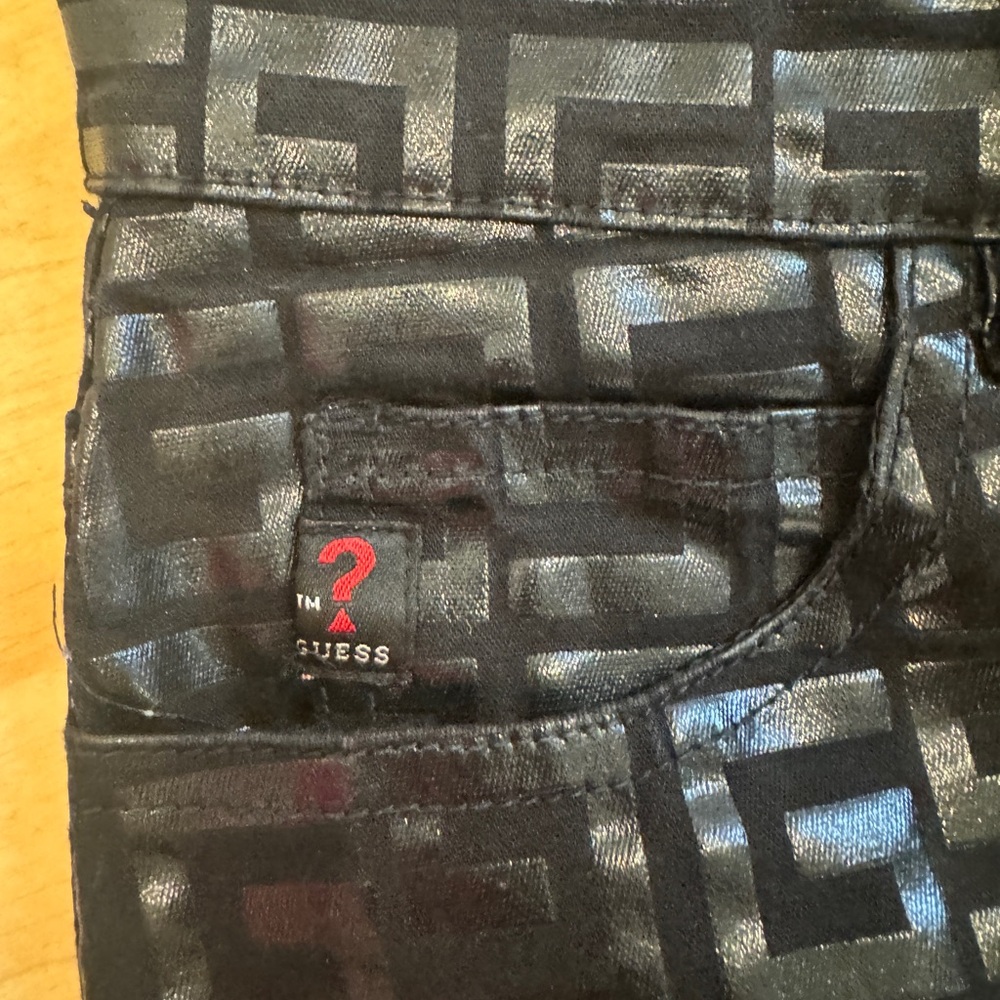 Guess Black Straight Leg Jeans, G Logo Pattern